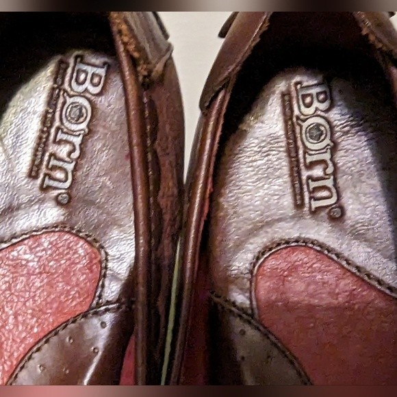 Born Scotti Metallic Brown Genuine Leather Slip On Boho Ballet Flats - Picture 9 of 12